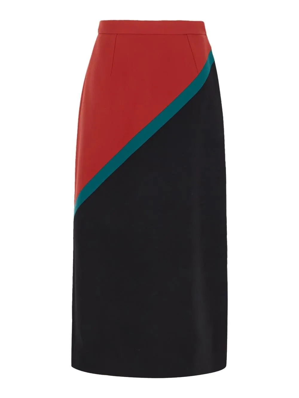 Gucci Color Blocked A-Line Midi Skirt