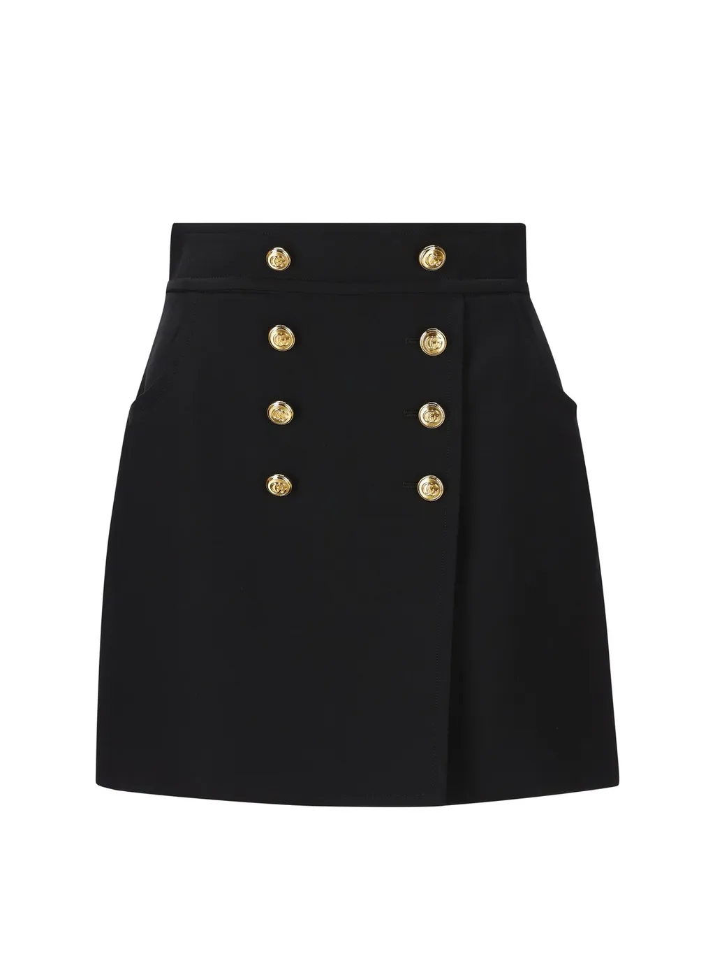 Gucci Logo Engraved Buttons Mini Skirt