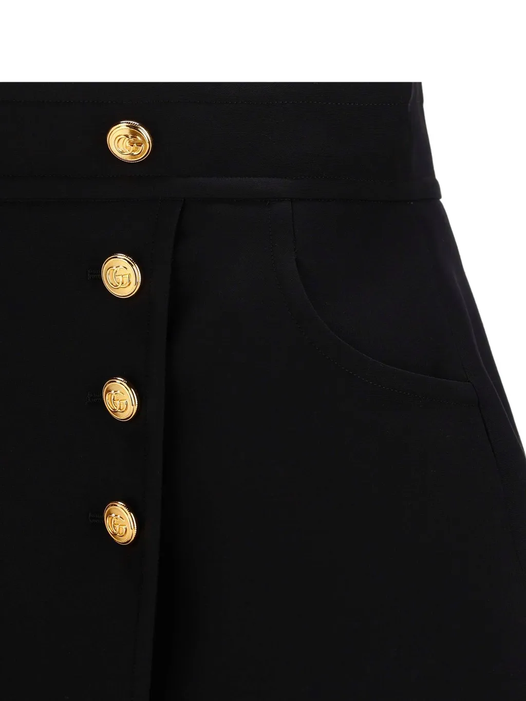 Gucci Logo Engraved Buttons Mini Skirt