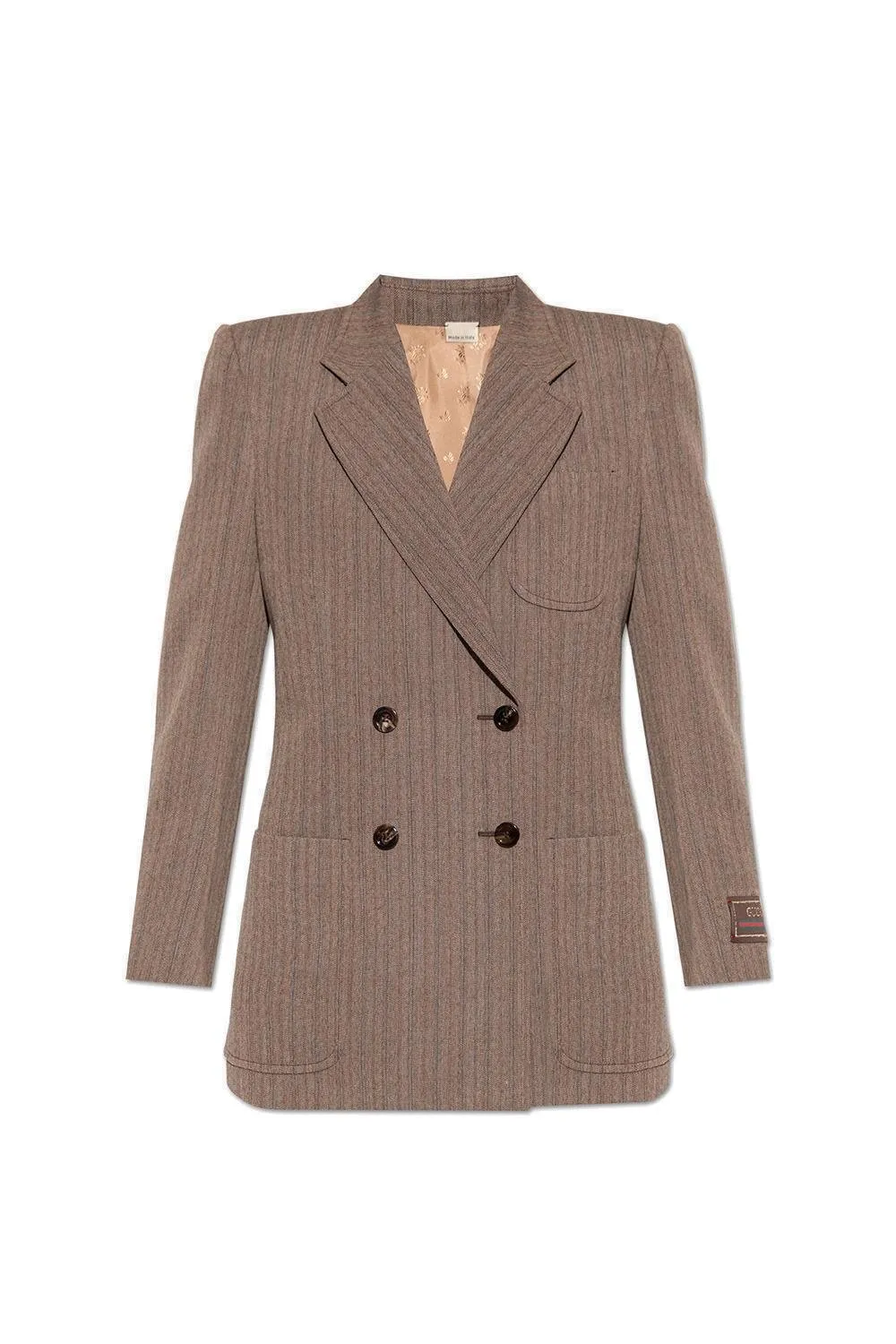 Gucci Herringbone Double Breasted Blazer