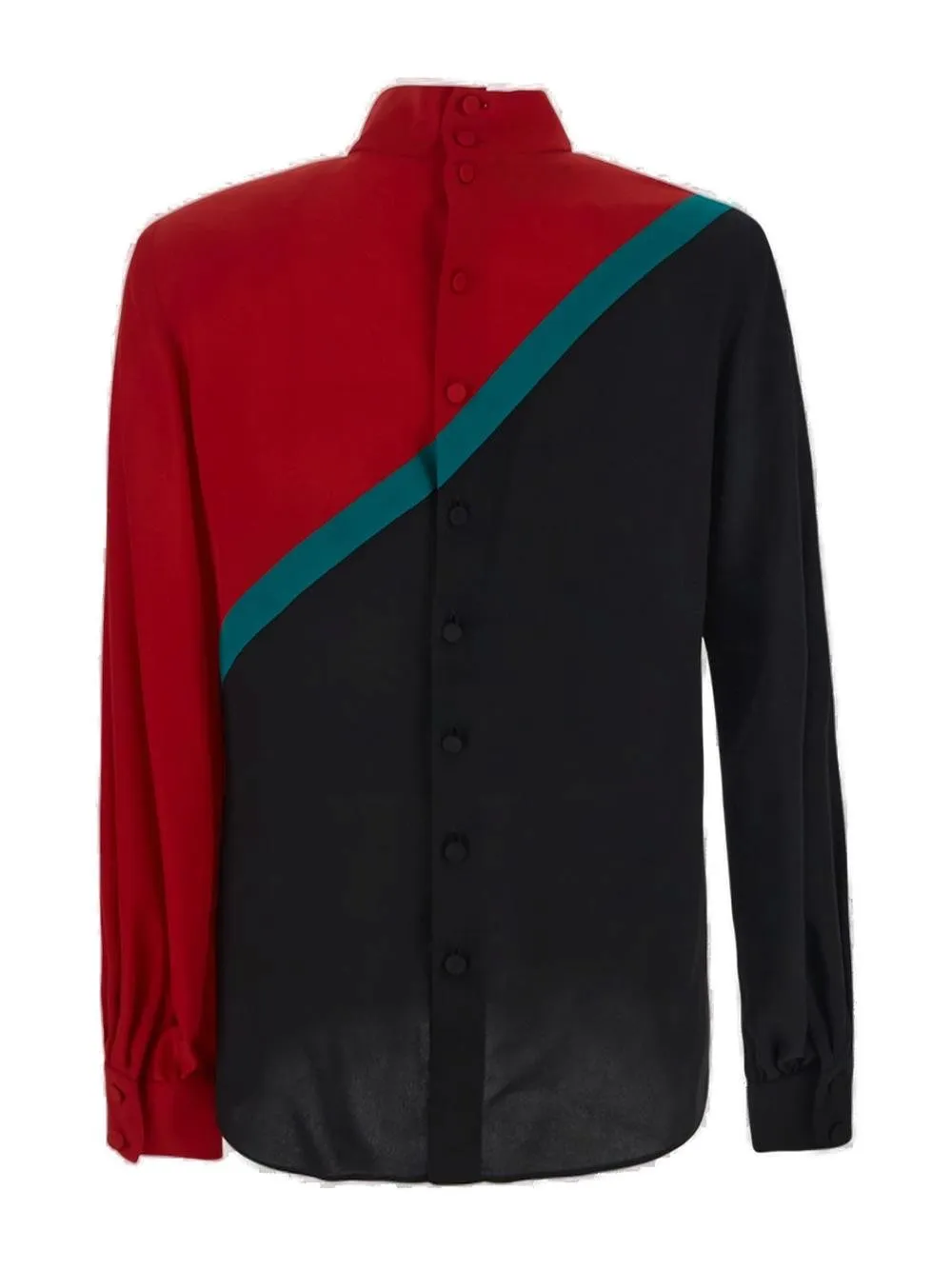 Gucci High Neck Color Blocked Shirt