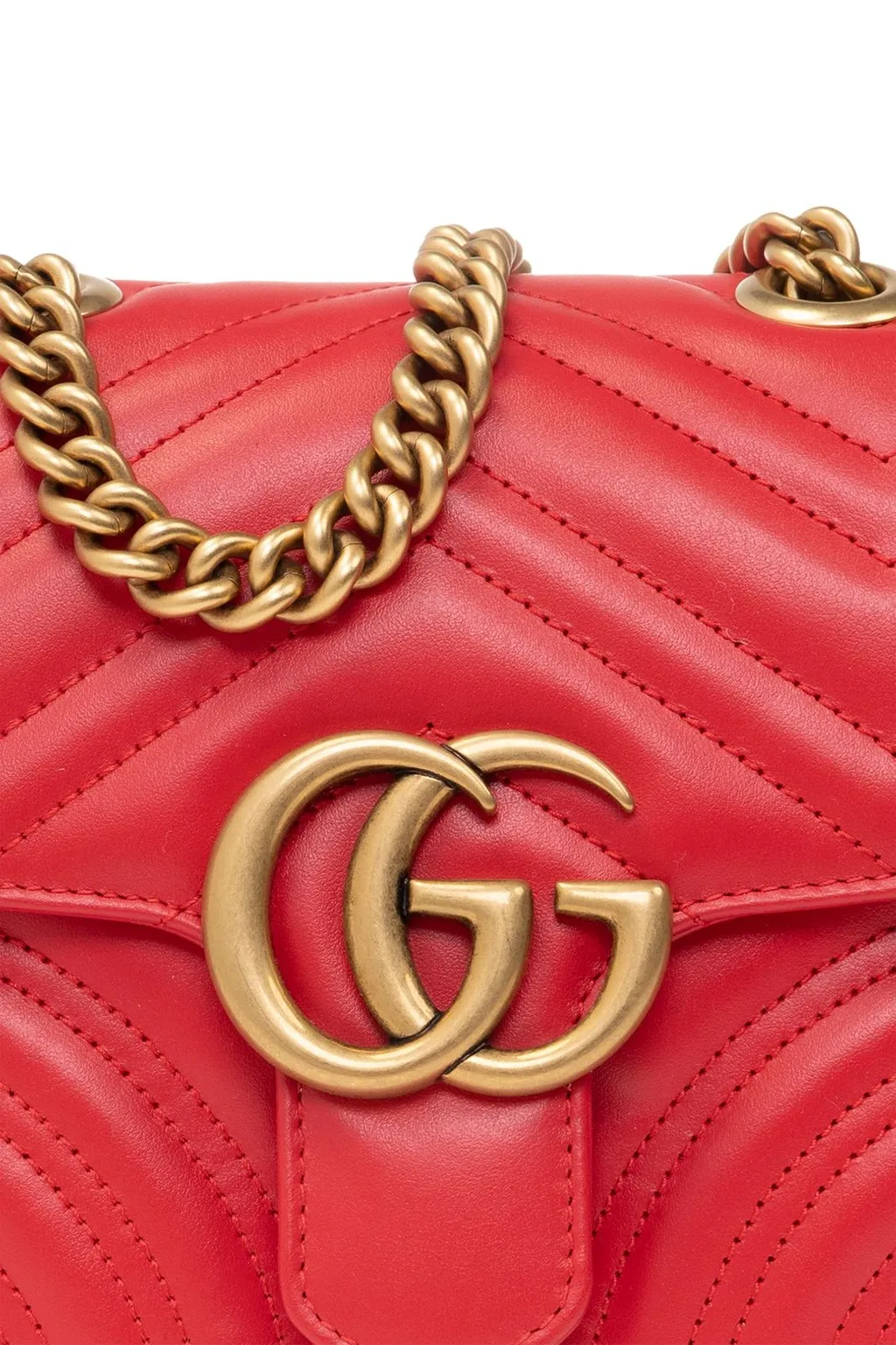 Gucci Gg Marmont Matelassé Foldover Top Shoulder Bag