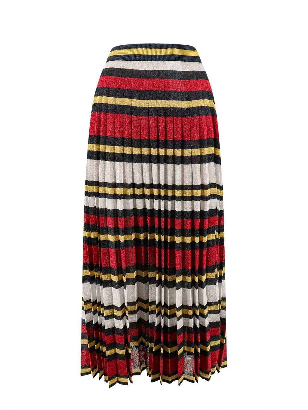 Gucci Striped Pleated Midi Skirt