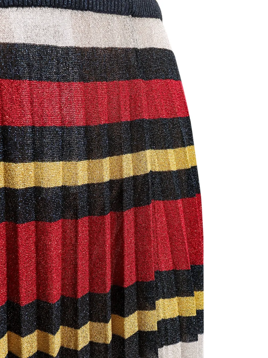 Gucci Striped Pleated Midi Skirt