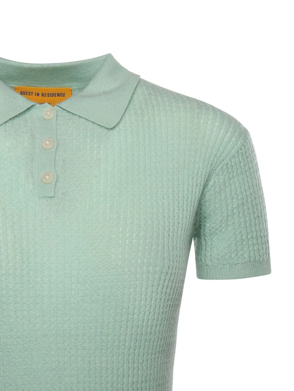 Guest In Residence Textured Knit Polo Top