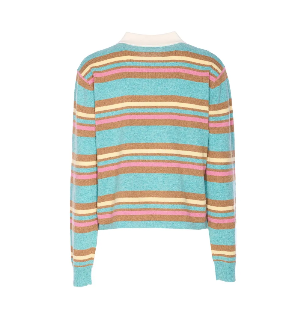 Guest In Residence Striped Buttoned Knitwear