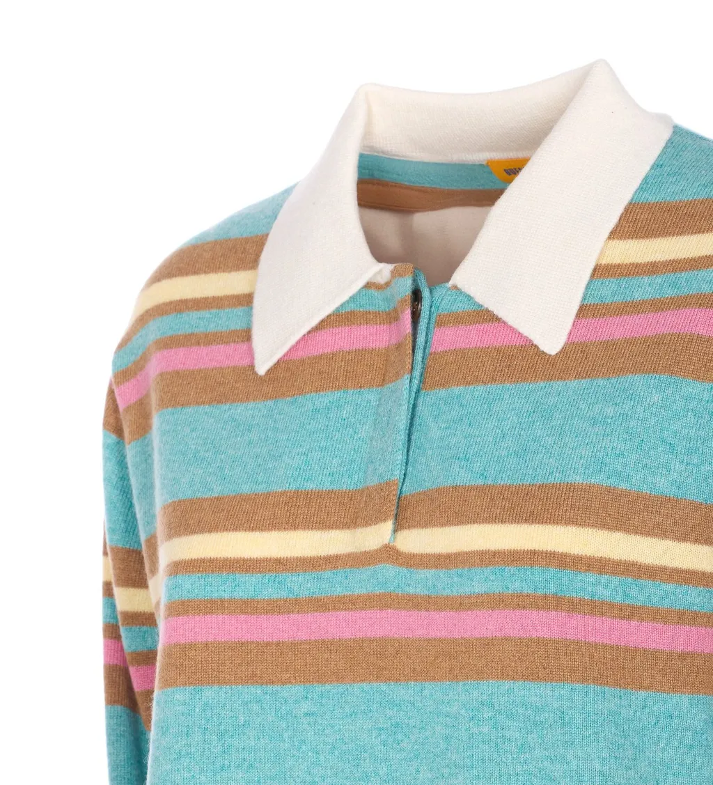 Guest In Residence Striped Buttoned Knitwear