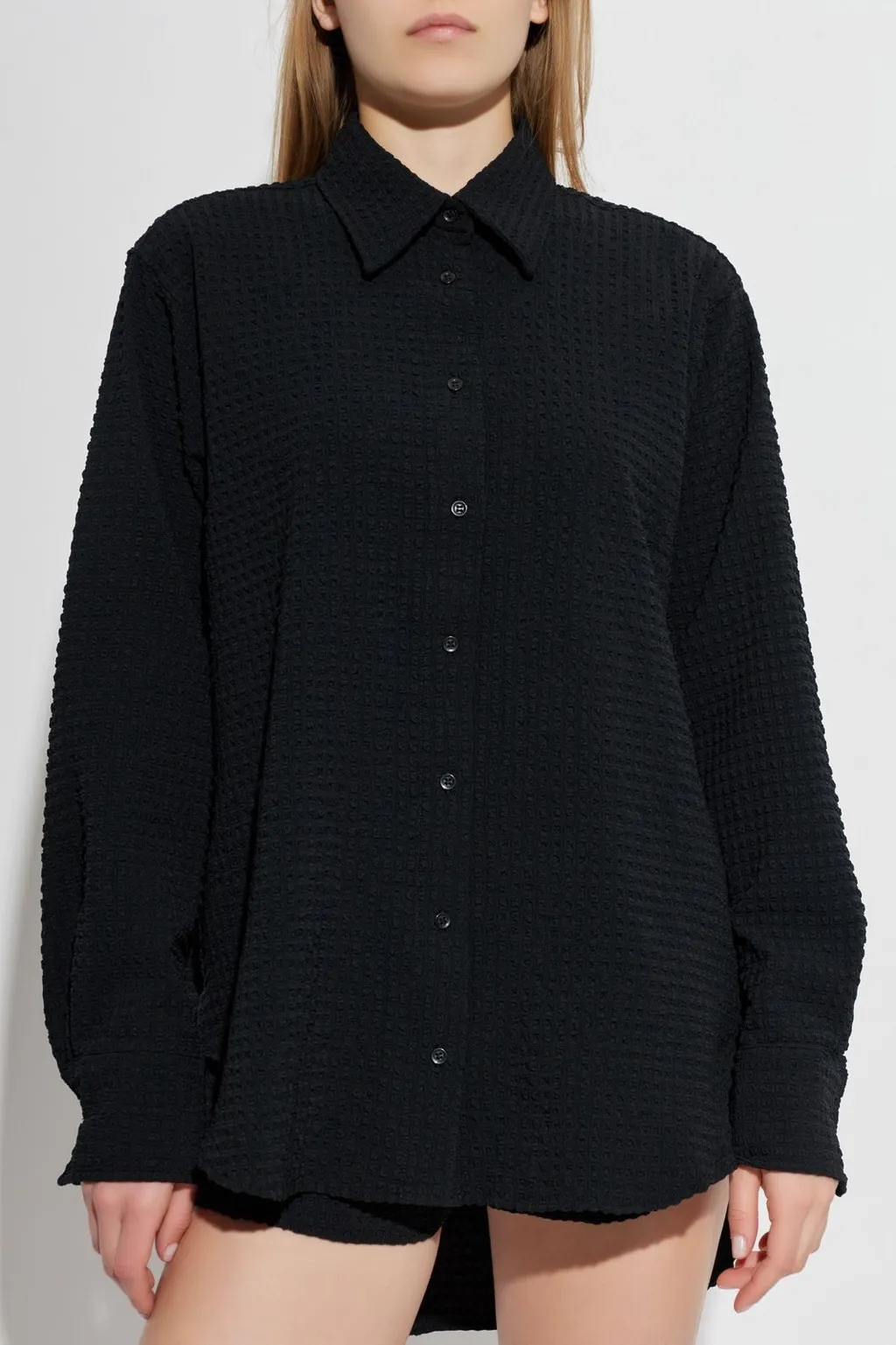 Hunza G Oversized Seersucker Beachwear Shirt