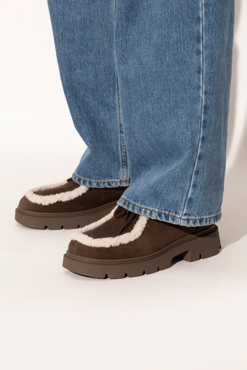 Inuikii Mocabee Curl Shearling Lace-Up Shoes
