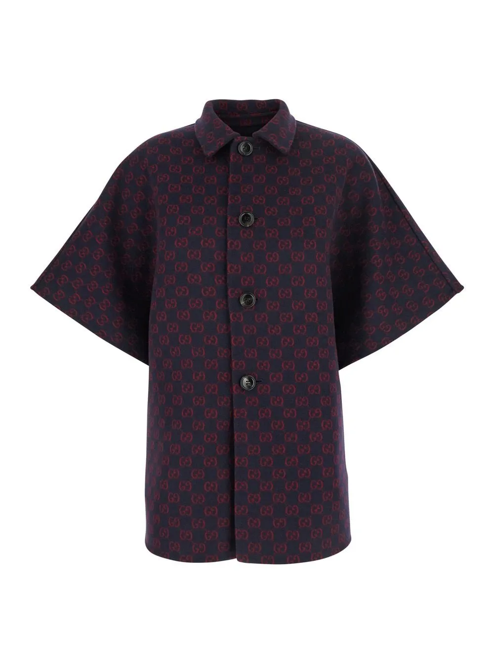 Gucci Reversible Gg Short-Sleeve Coat