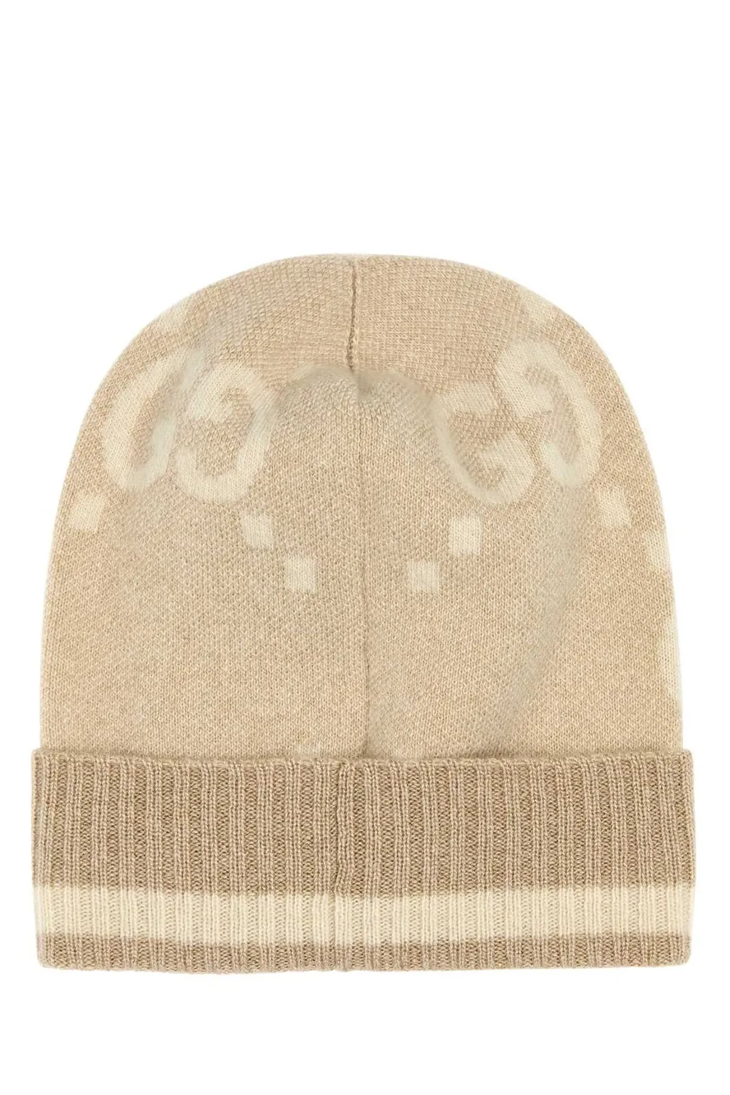 Gucci Gg Damier Jacquard Ribbed Knit Beanie