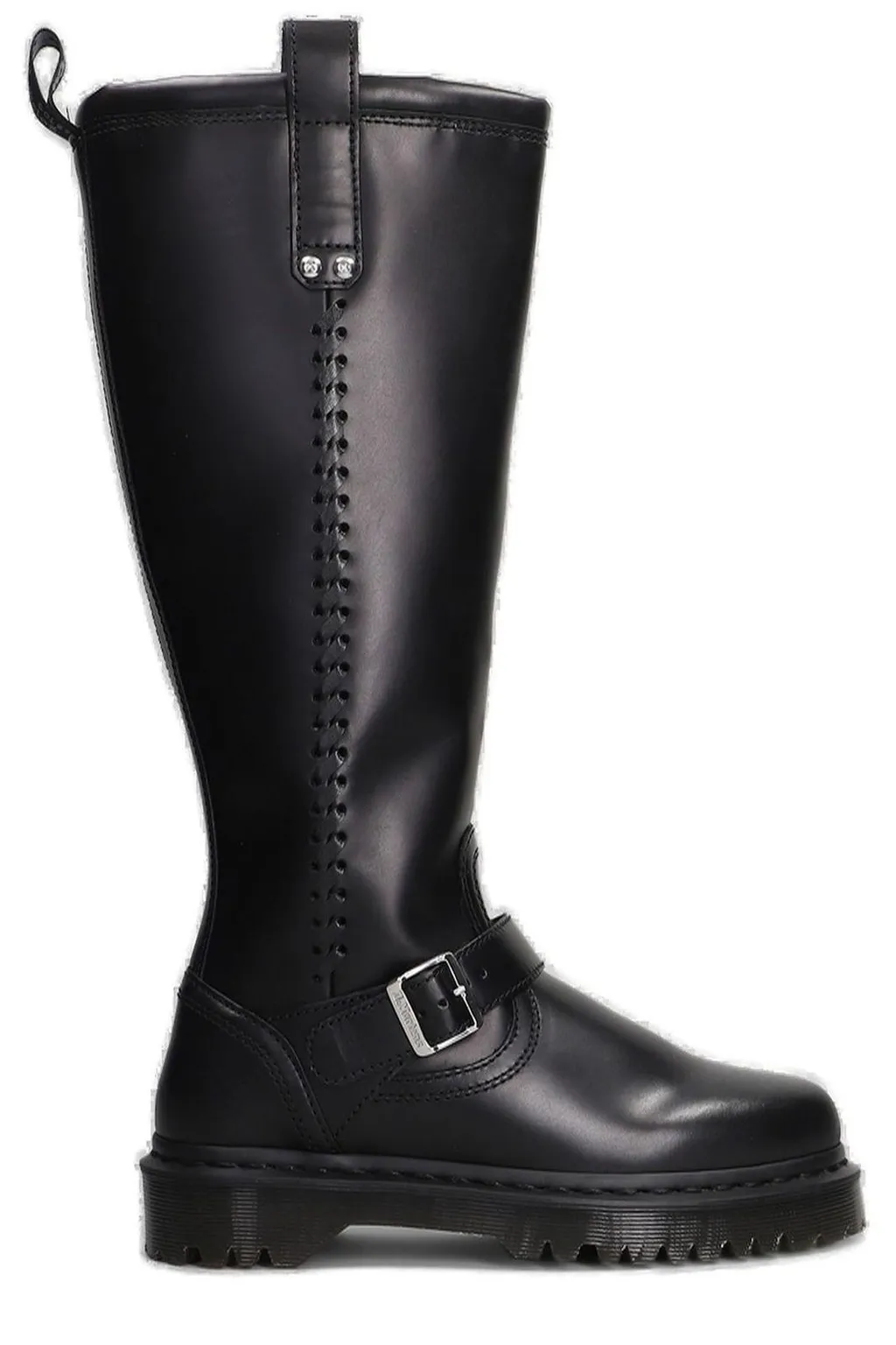 Dr. Martens Anistone Knee High Orleans Leather Biker Boots