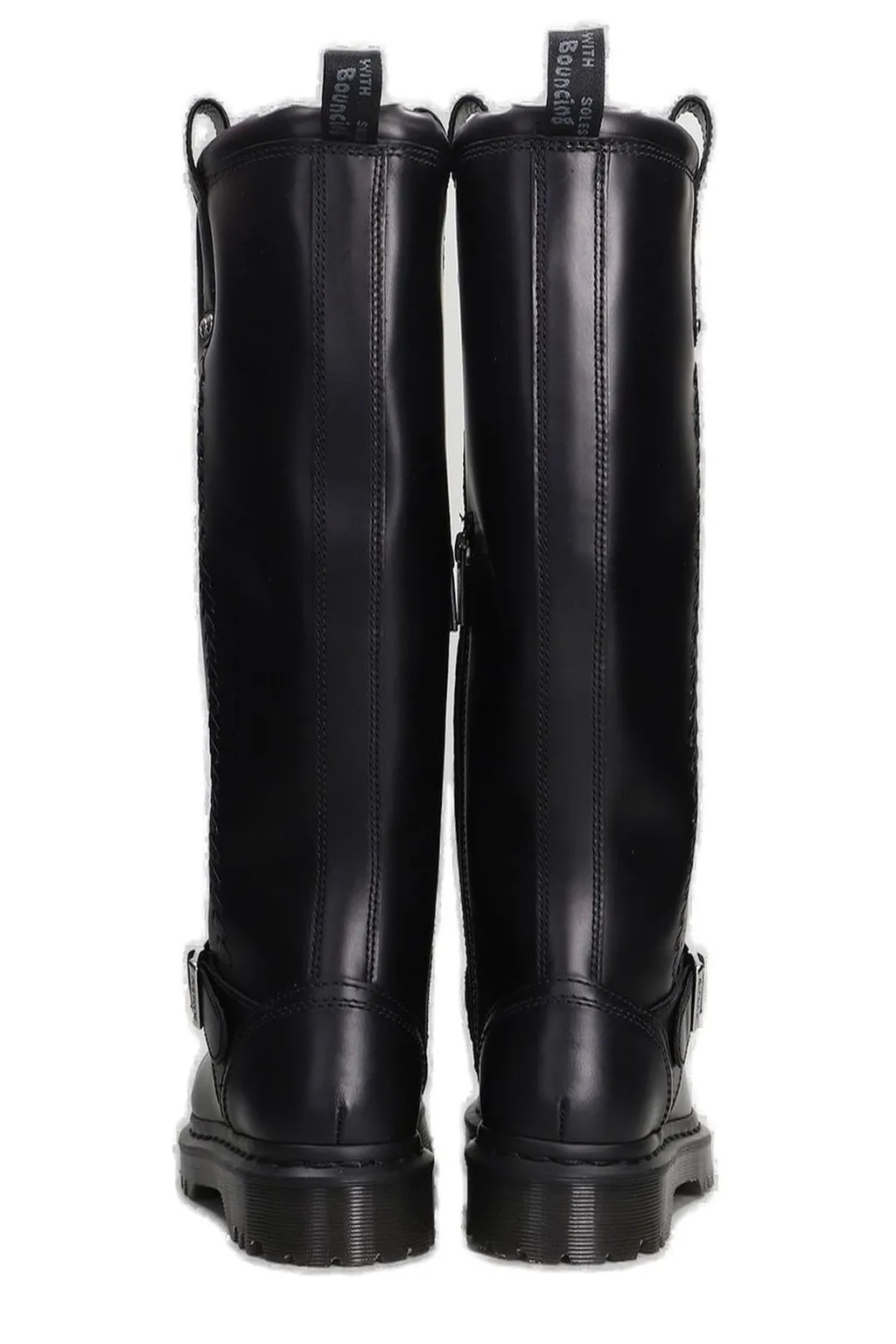 Dr. Martens Anistone Knee High Orleans Leather Biker Boots