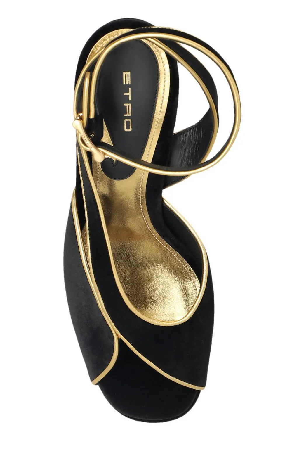 Etro Ankle Strap Velvet Platform Sandals