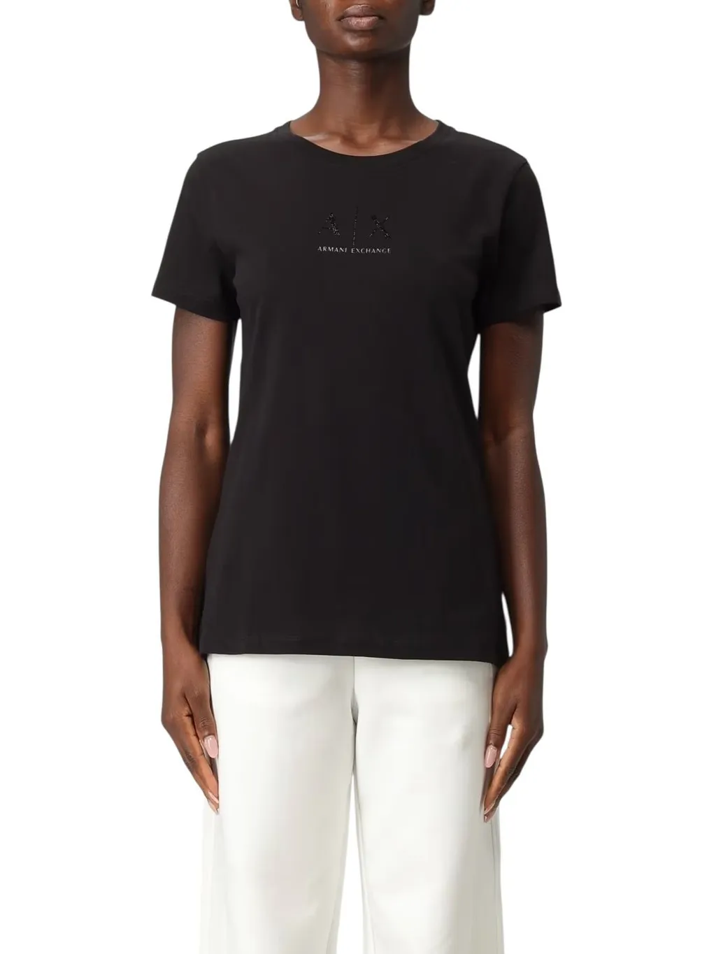 Armani Exchange Logo Glitter Regular Fit T-Shirt