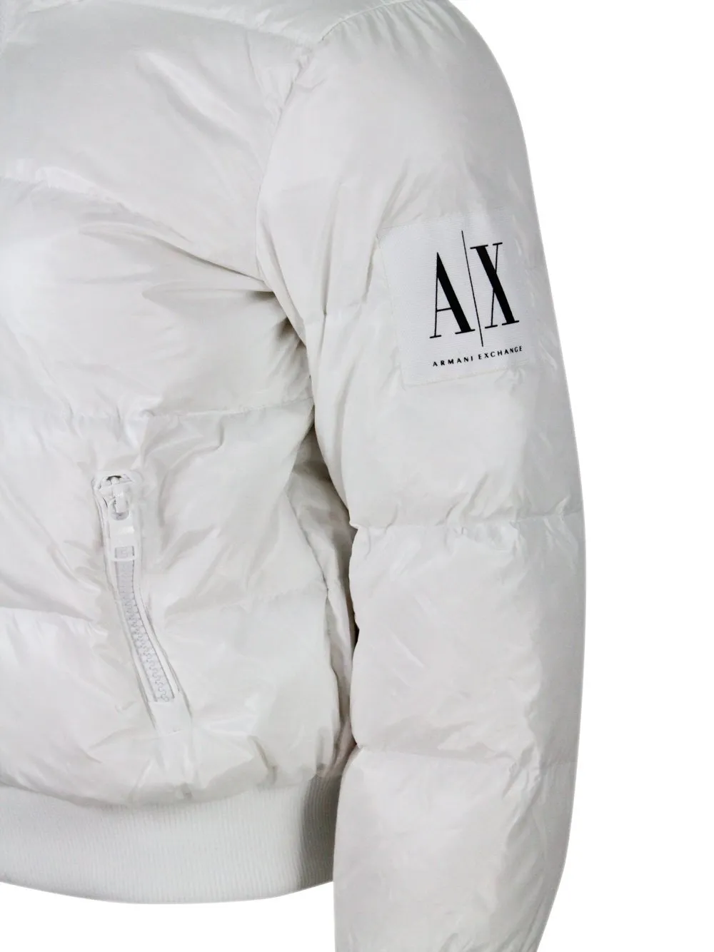 Armani Exchange Hooded Zipped Puffer Jacket