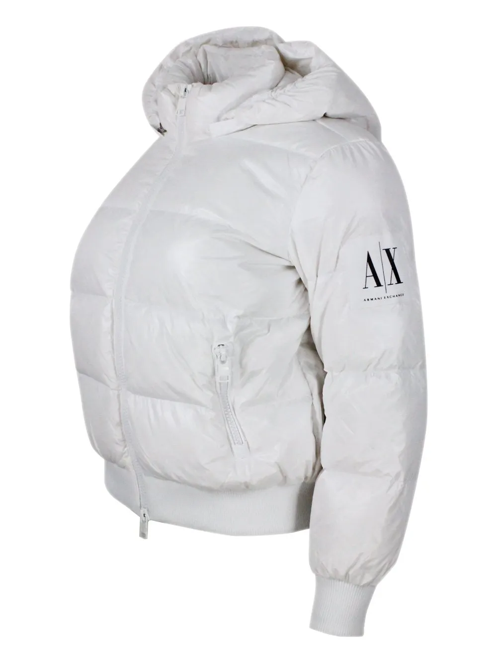 Armani Exchange Hooded Zipped Puffer Jacket