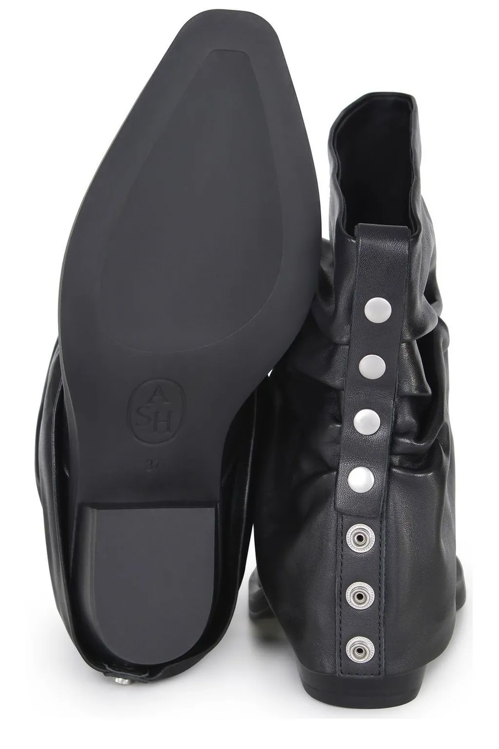 Ash Gathered Pointed-Toe Boots