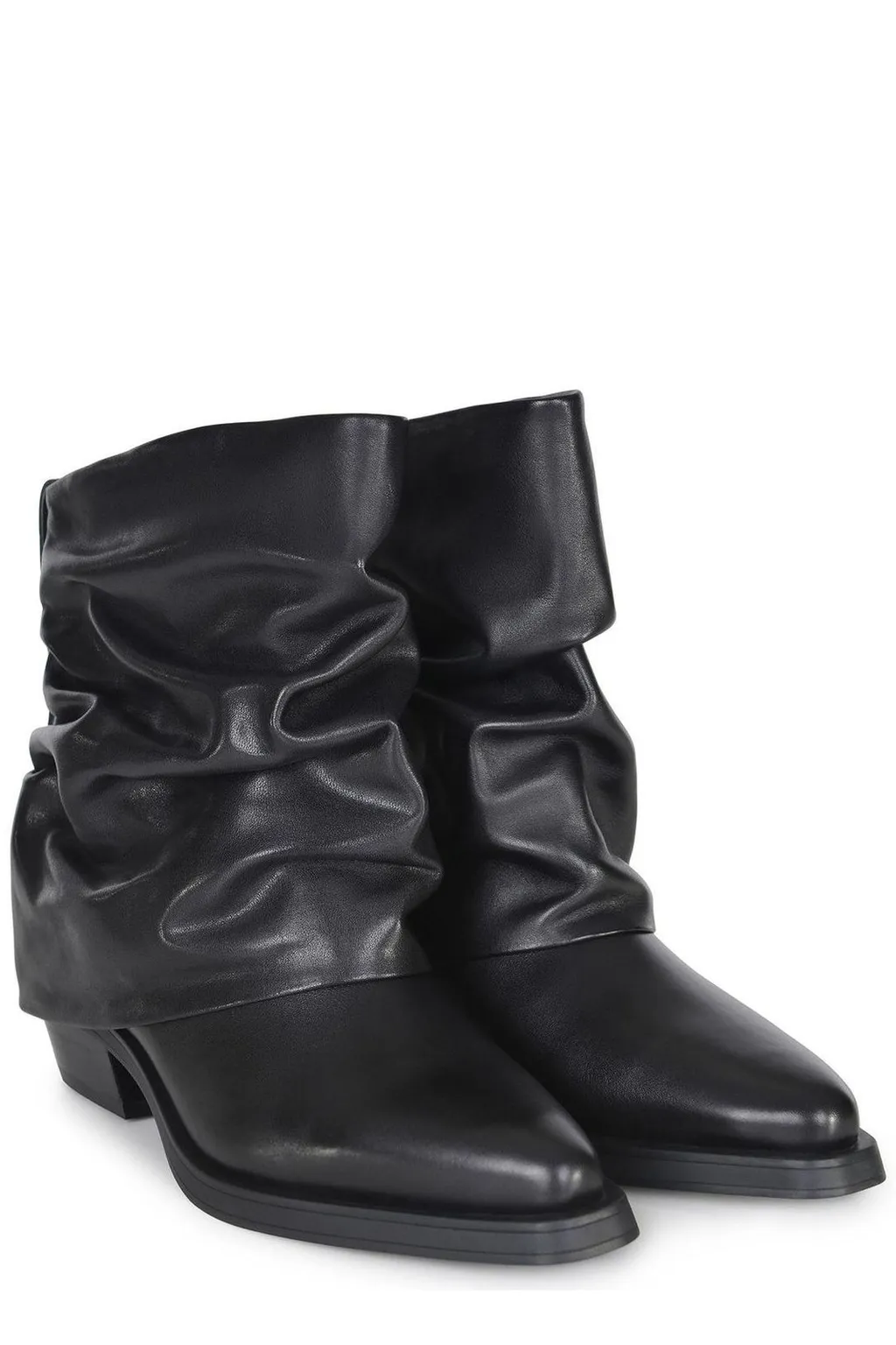 Ash Gathered Pointed-Toe Boots