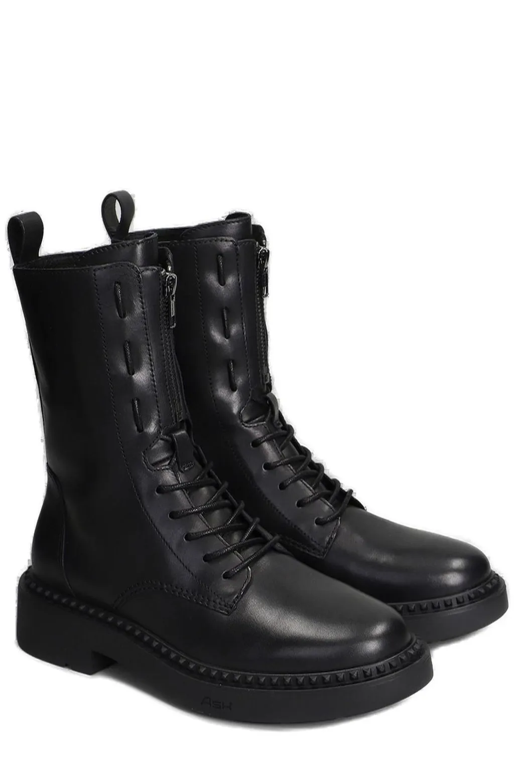 Ash Zipped Lace-Up Boots