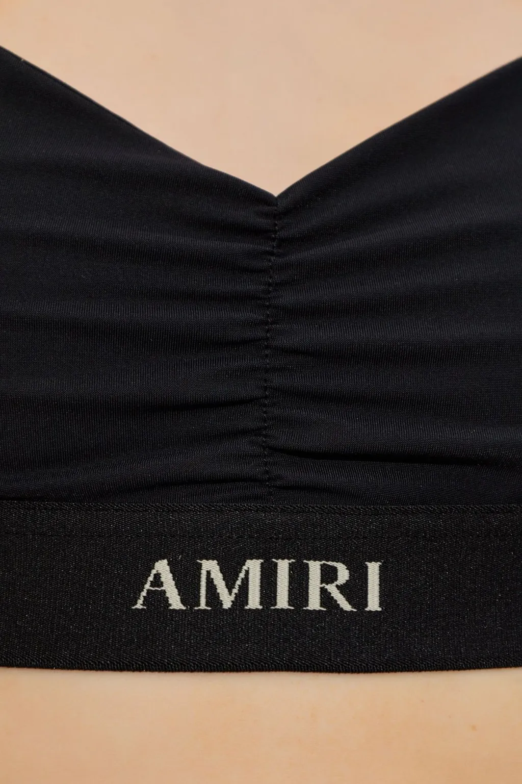 Amiri Ruched Logo Band Top