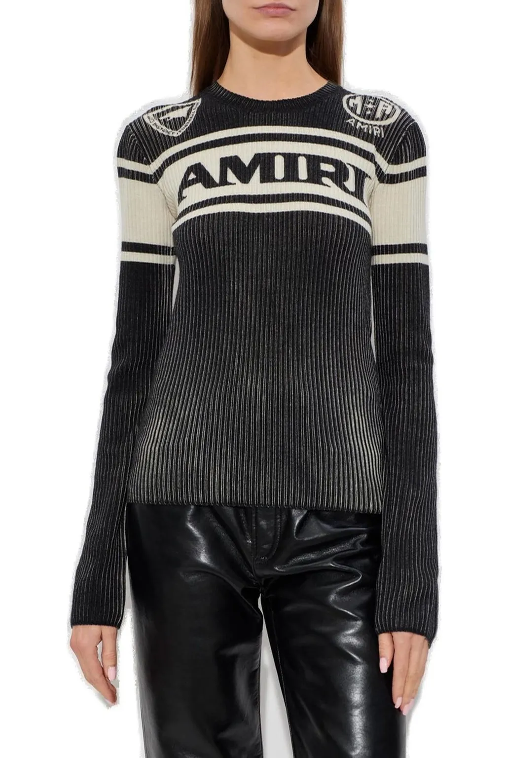 Amiri Two-Toned Ribbed Knit Top