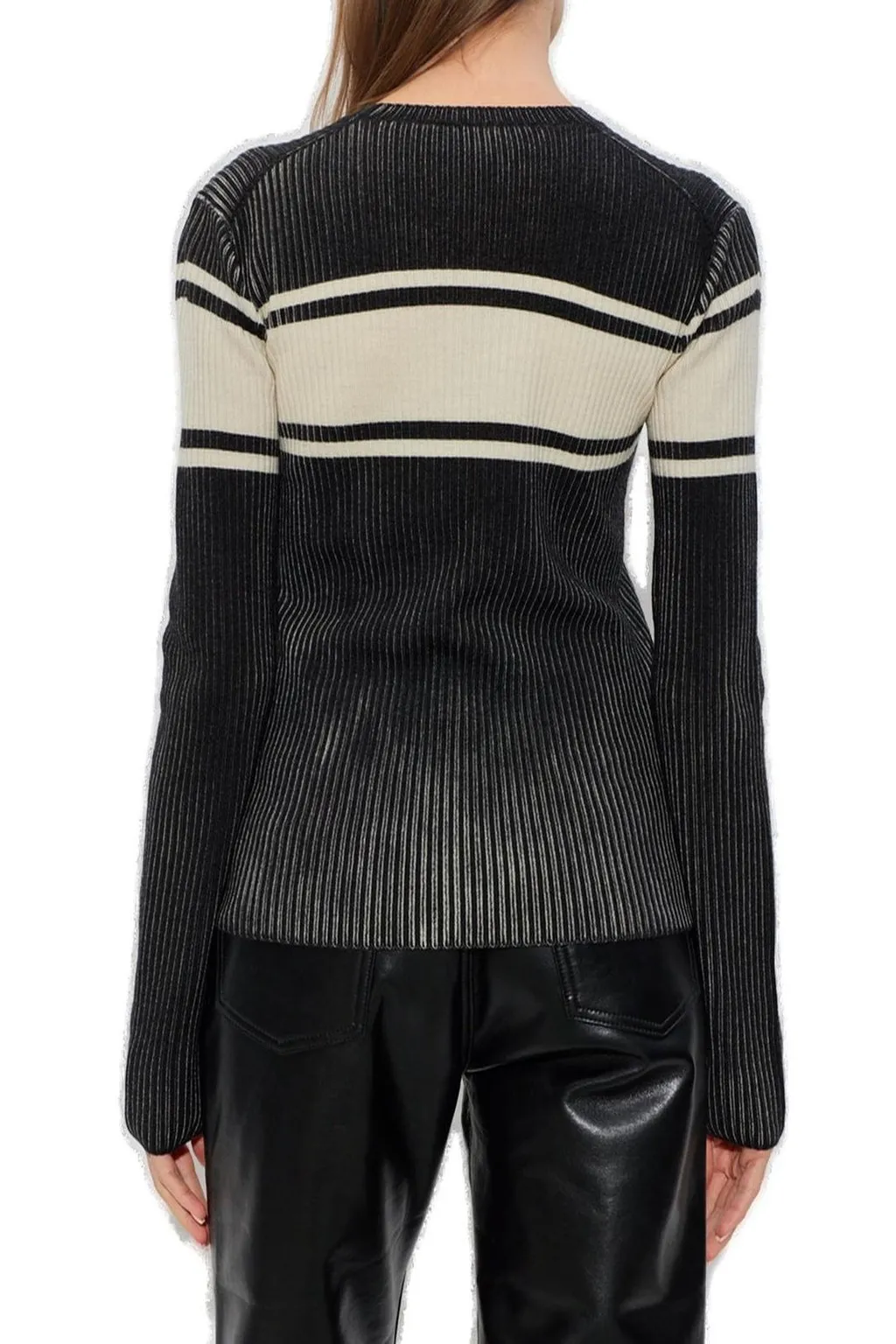 Amiri Two-Toned Ribbed Knit Top