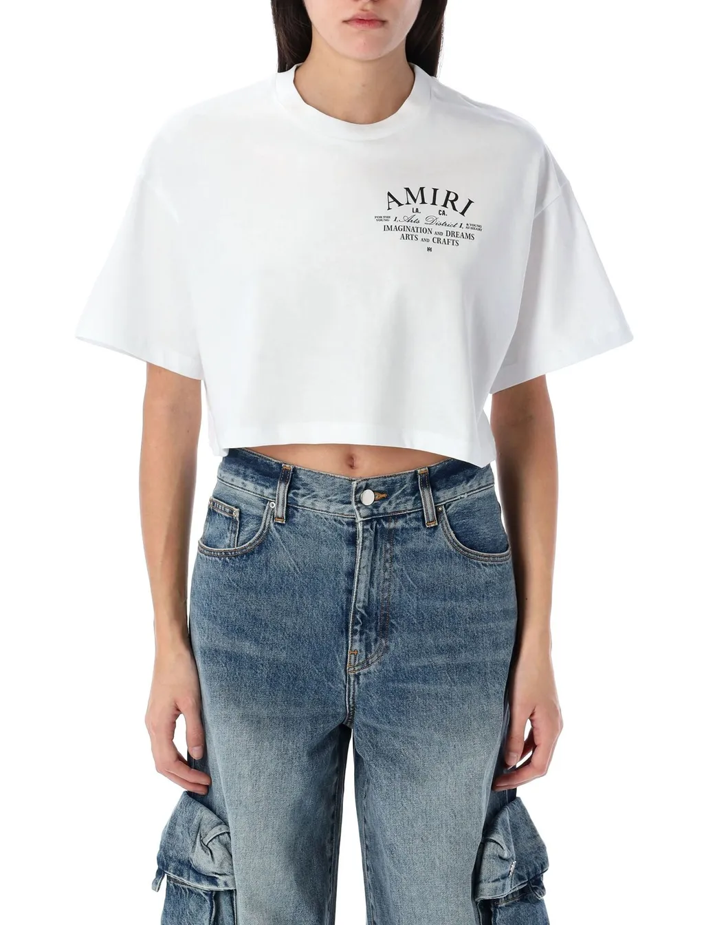 Amiri Arts District Crewneck Cropped T-Shirt