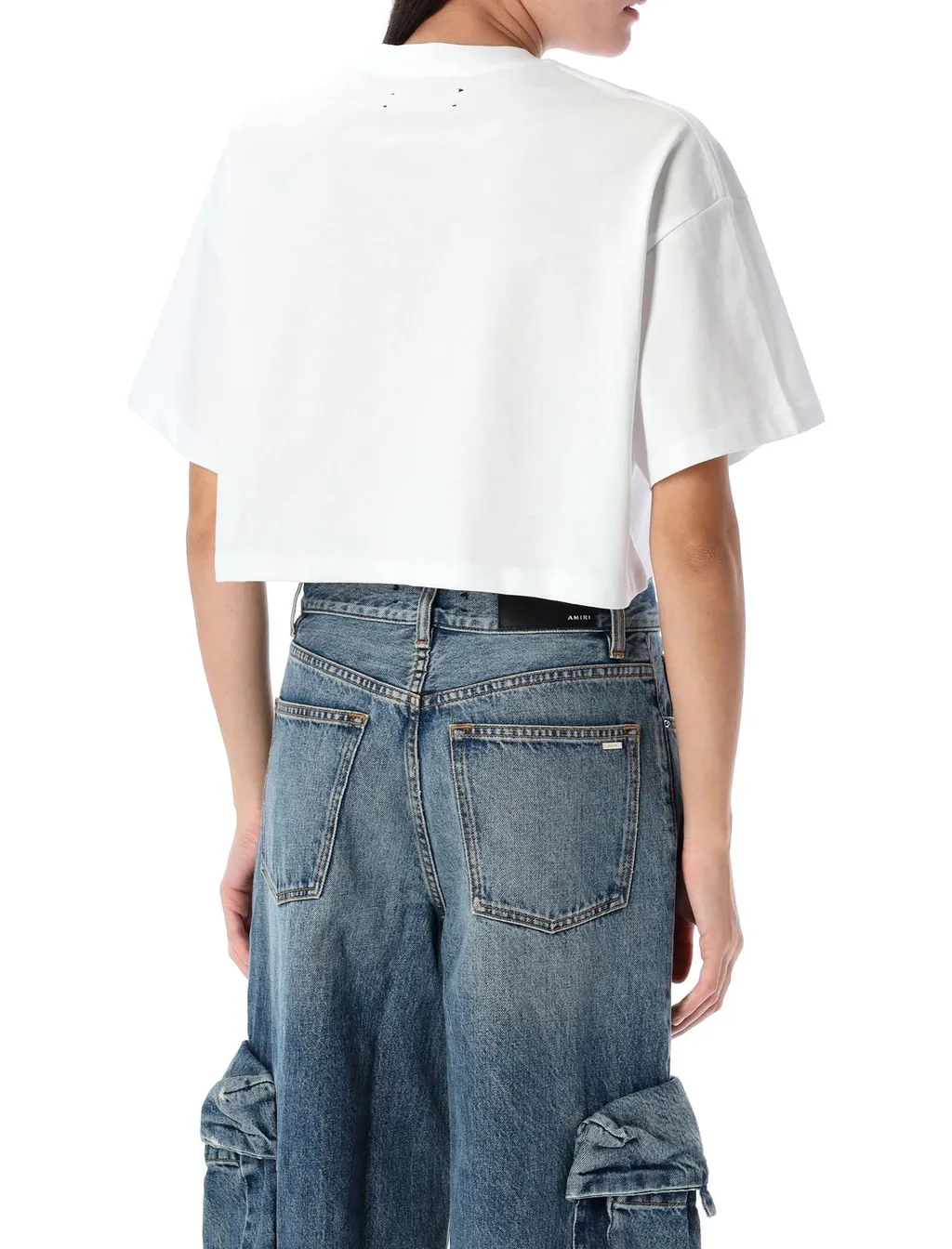 Amiri Arts District Crewneck Cropped T-Shirt