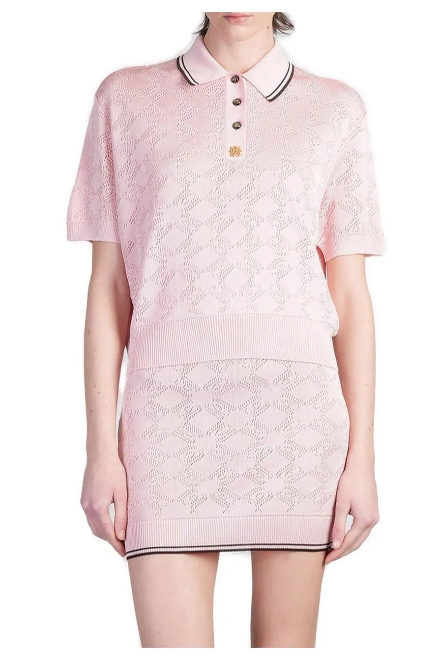 Amiri Ma Quad Short-Sleeved Knit Polo Shirt