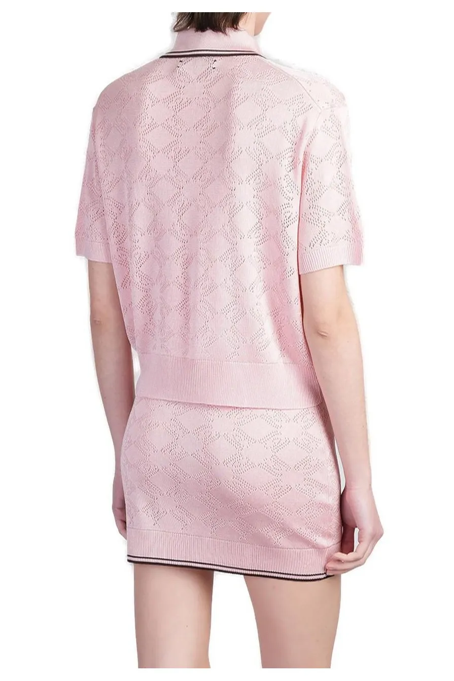 Amiri Ma Quad Short-Sleeved Knit Polo Shirt