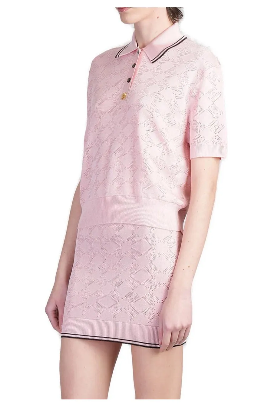 Amiri Ma Quad Short-Sleeved Knit Polo Shirt
