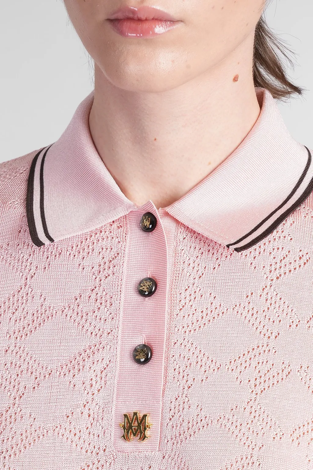 Amiri Ma Quad Short-Sleeved Knit Polo Shirt