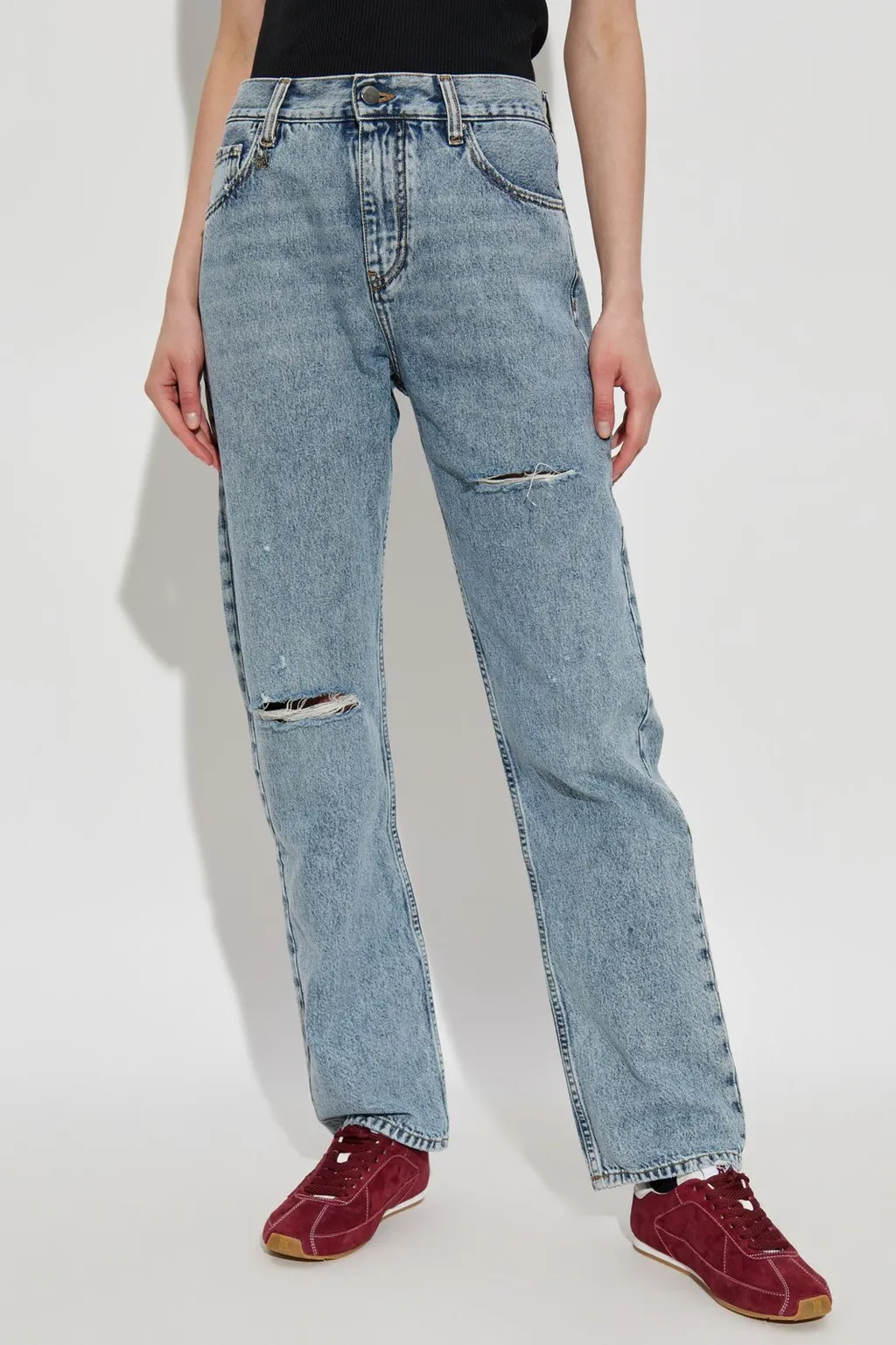 Amiri Distressed Straight-Leg Jeans