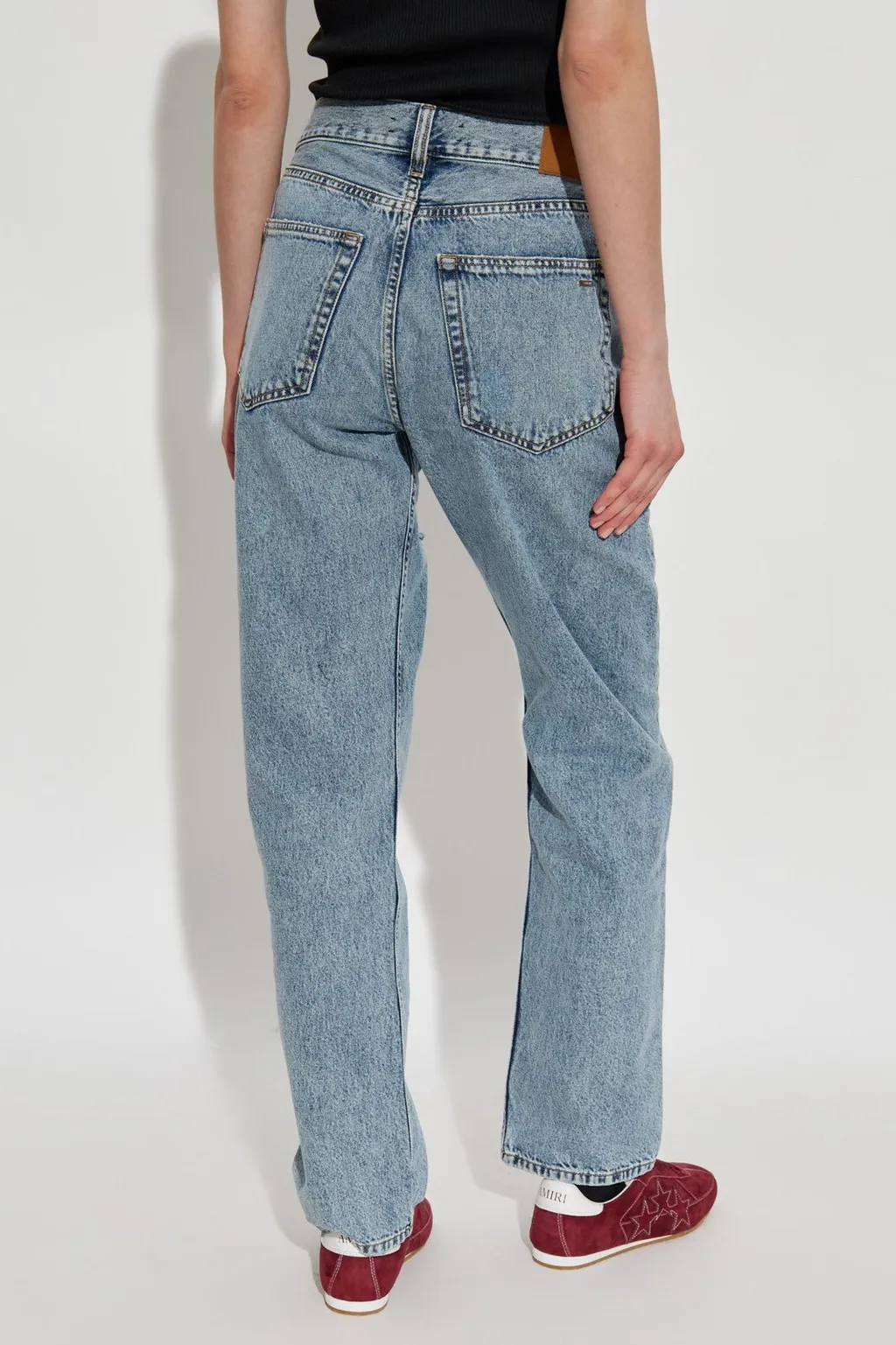 Amiri Distressed Straight-Leg Jeans