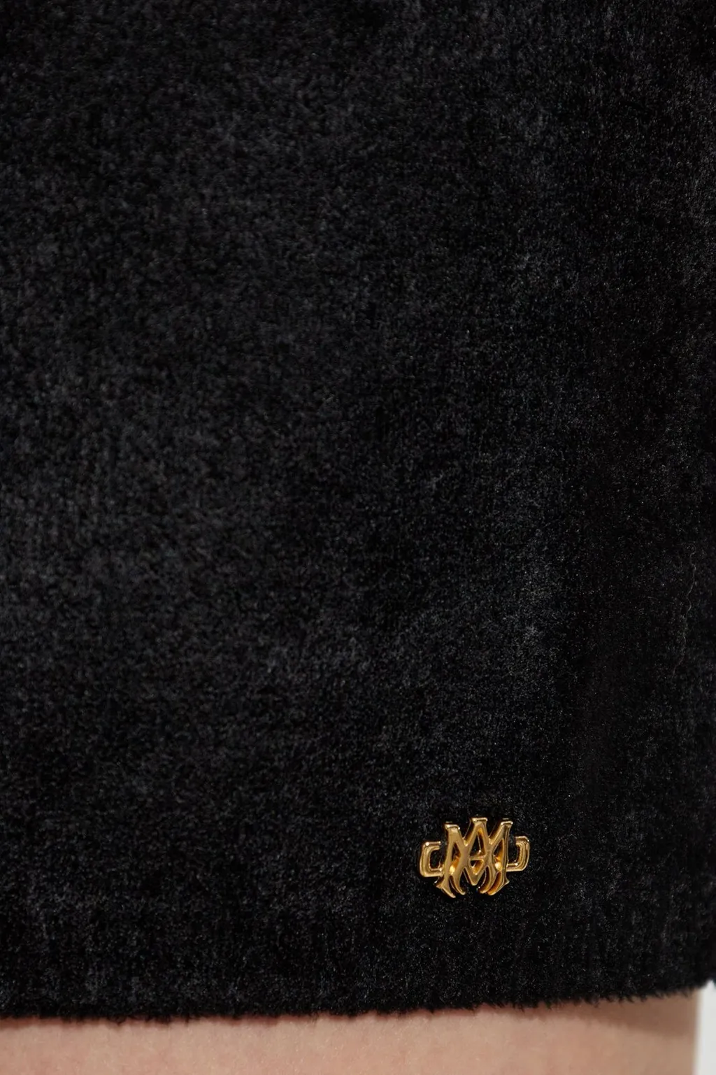 Amiri Logo Plaque Velvet Mini Skirt
