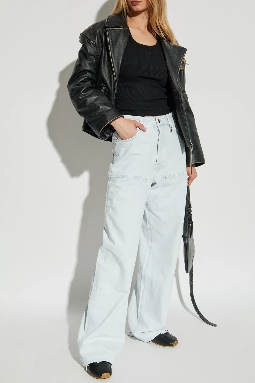 Amiri Logo Embroidered Ribbed Top