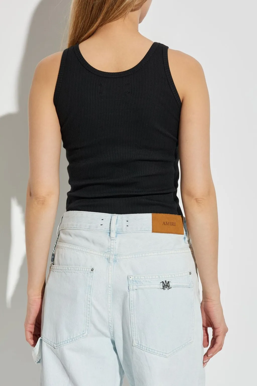 Amiri Logo Embroidered Ribbed Top