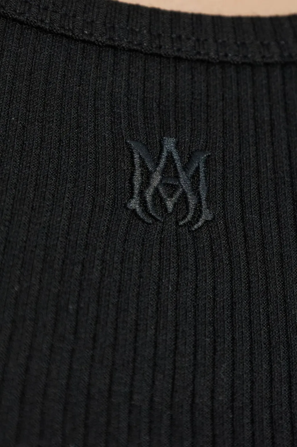 Amiri Logo Embroidered Ribbed Top