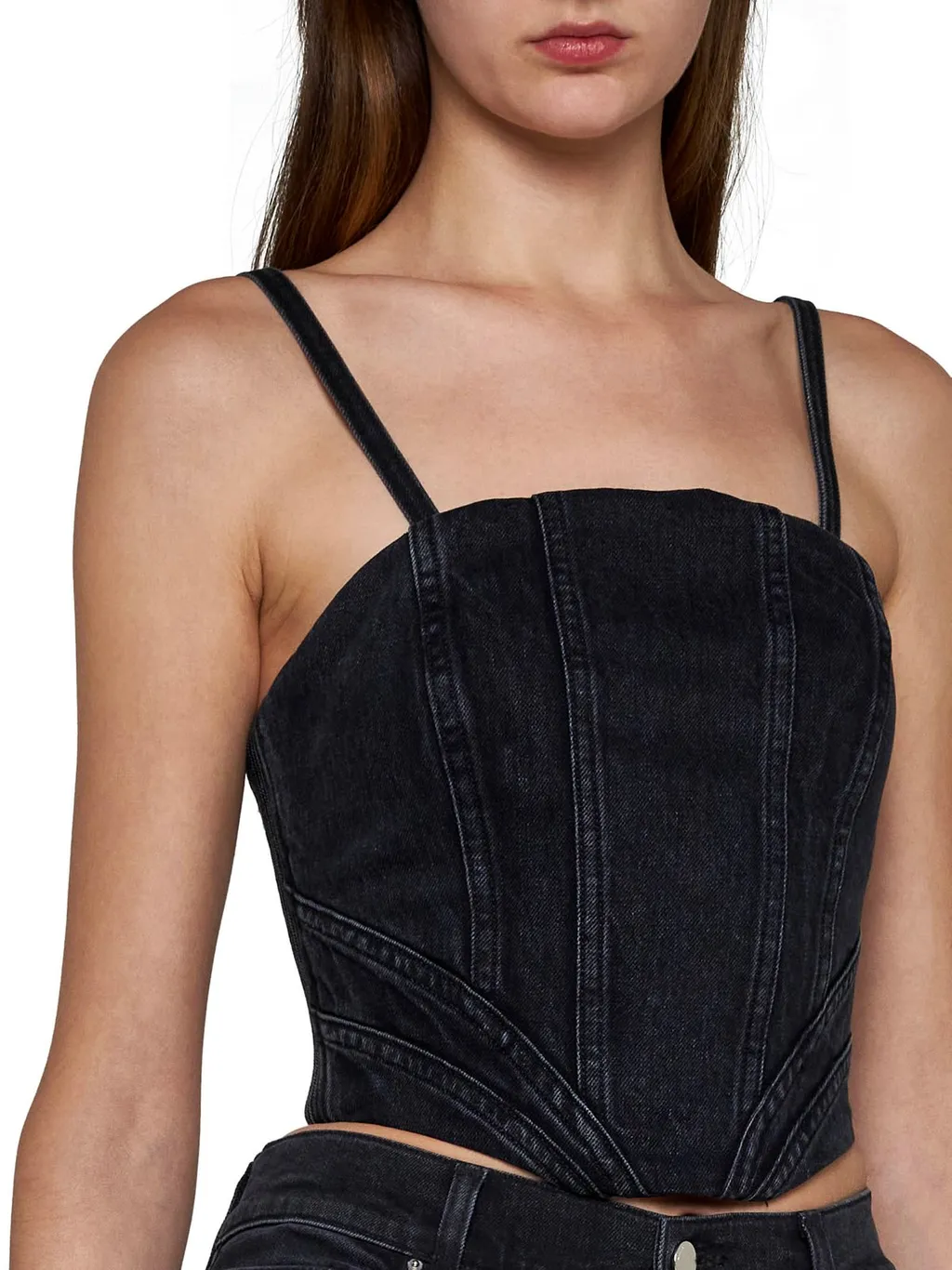 Amiri Sleeveless Bustier Denim Top