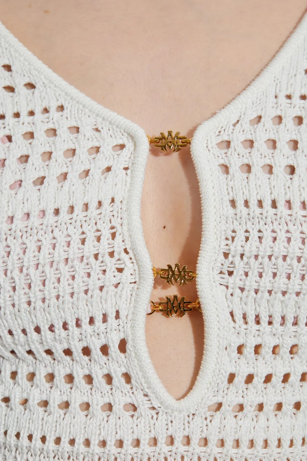 Amiri Crochet Knitted Mini Dress