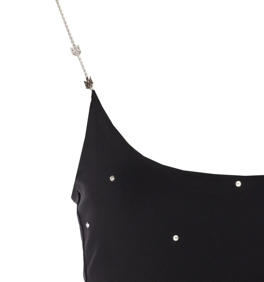 Amiri Embellished Chain Shoulder Mini Dress