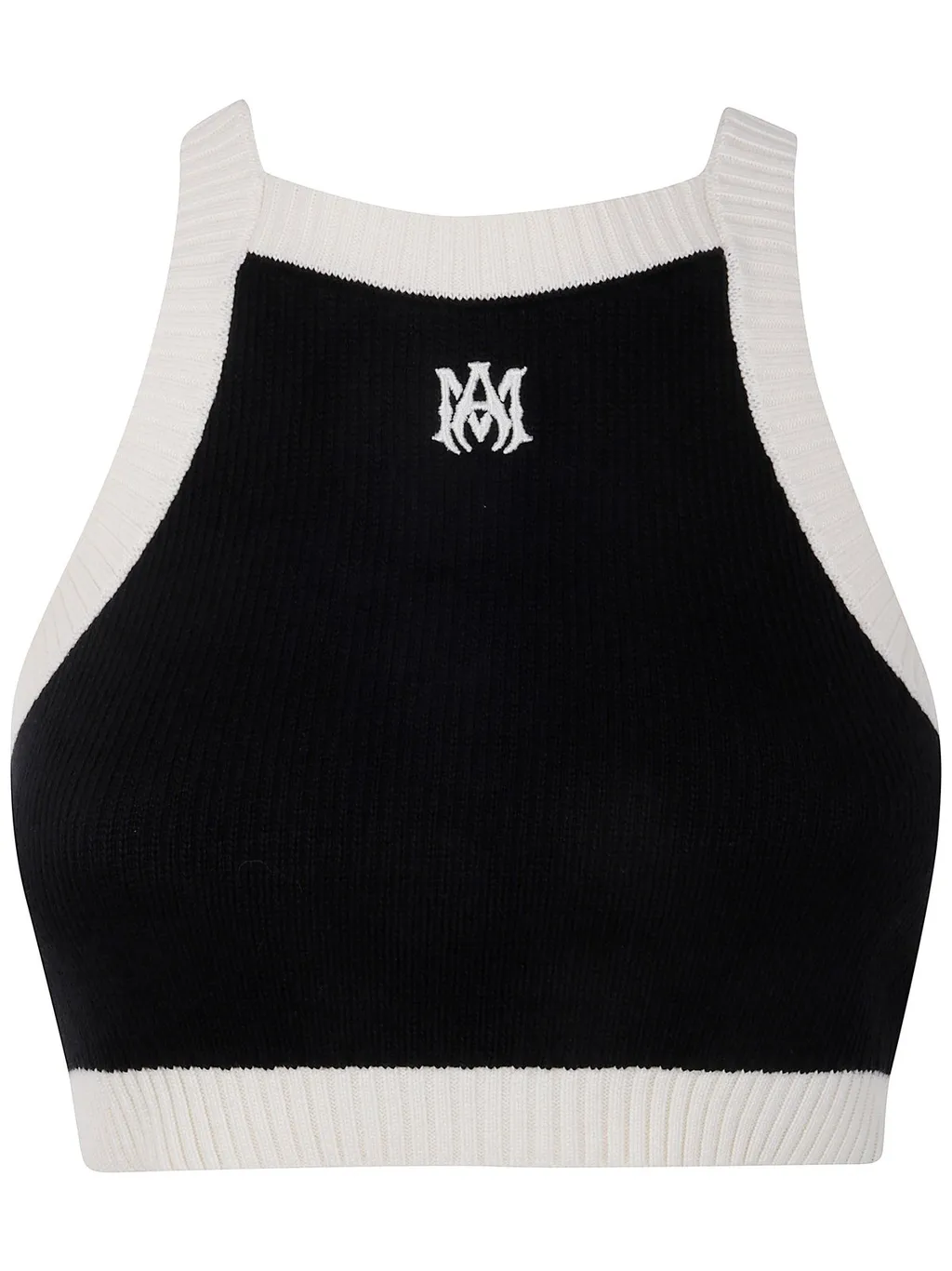 Amiri Logo Embroidered Cropped Knitted Top