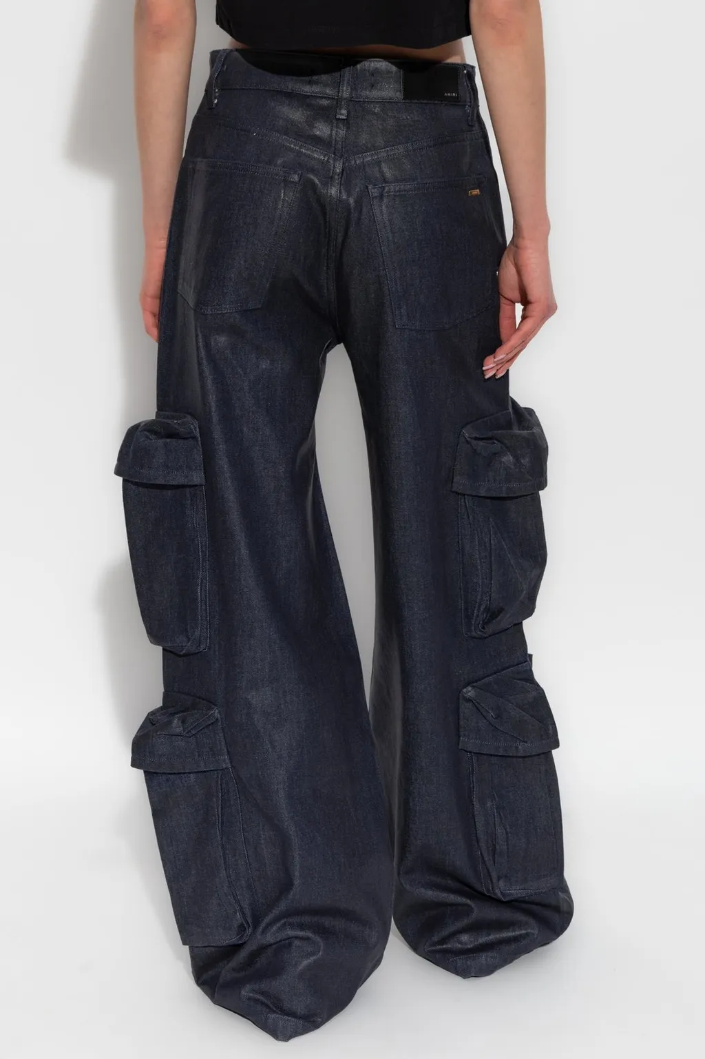 Amiri Waxed Baggy Cargo Jeans