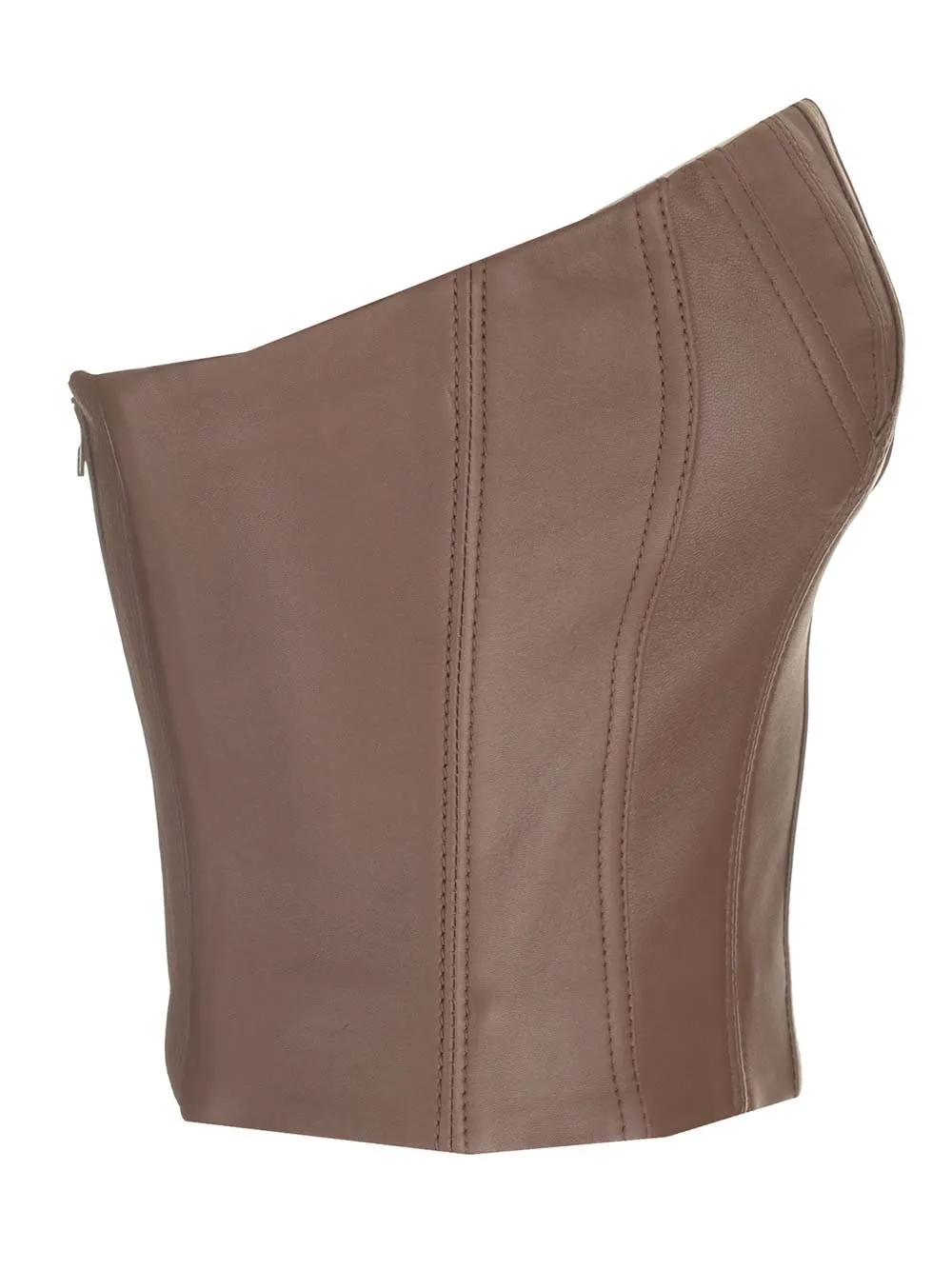 Amiri Strapless Leather Busiter Top