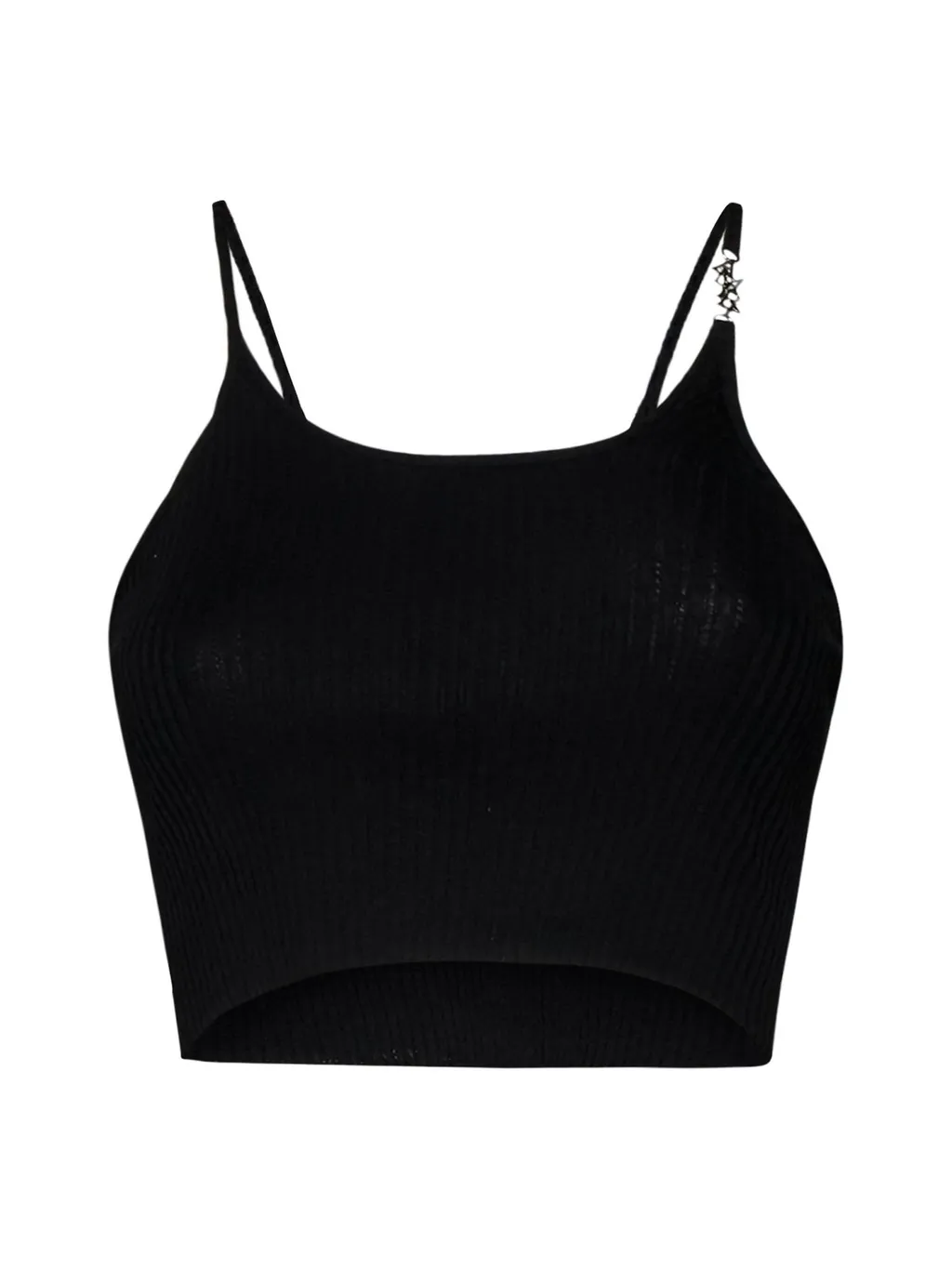 Amiri Logo Plaque Rib-Knitted Cropped Top