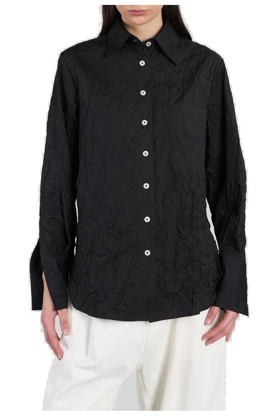 Amish Long-Sleeved Curved Hem Shirt