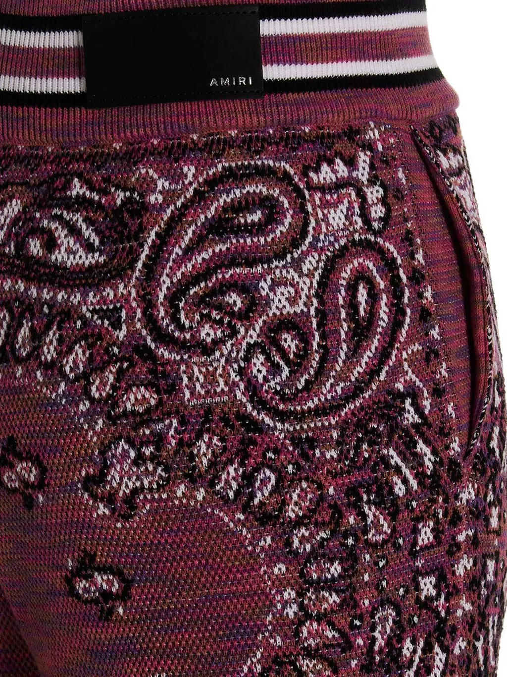 Amiri Bandana-Pattern Knitted Drawstring Pants