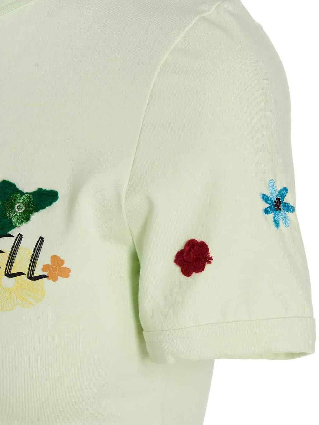 Andersson Bell Embroidered Logo-Printed Crewneck Cropped T-Shirt