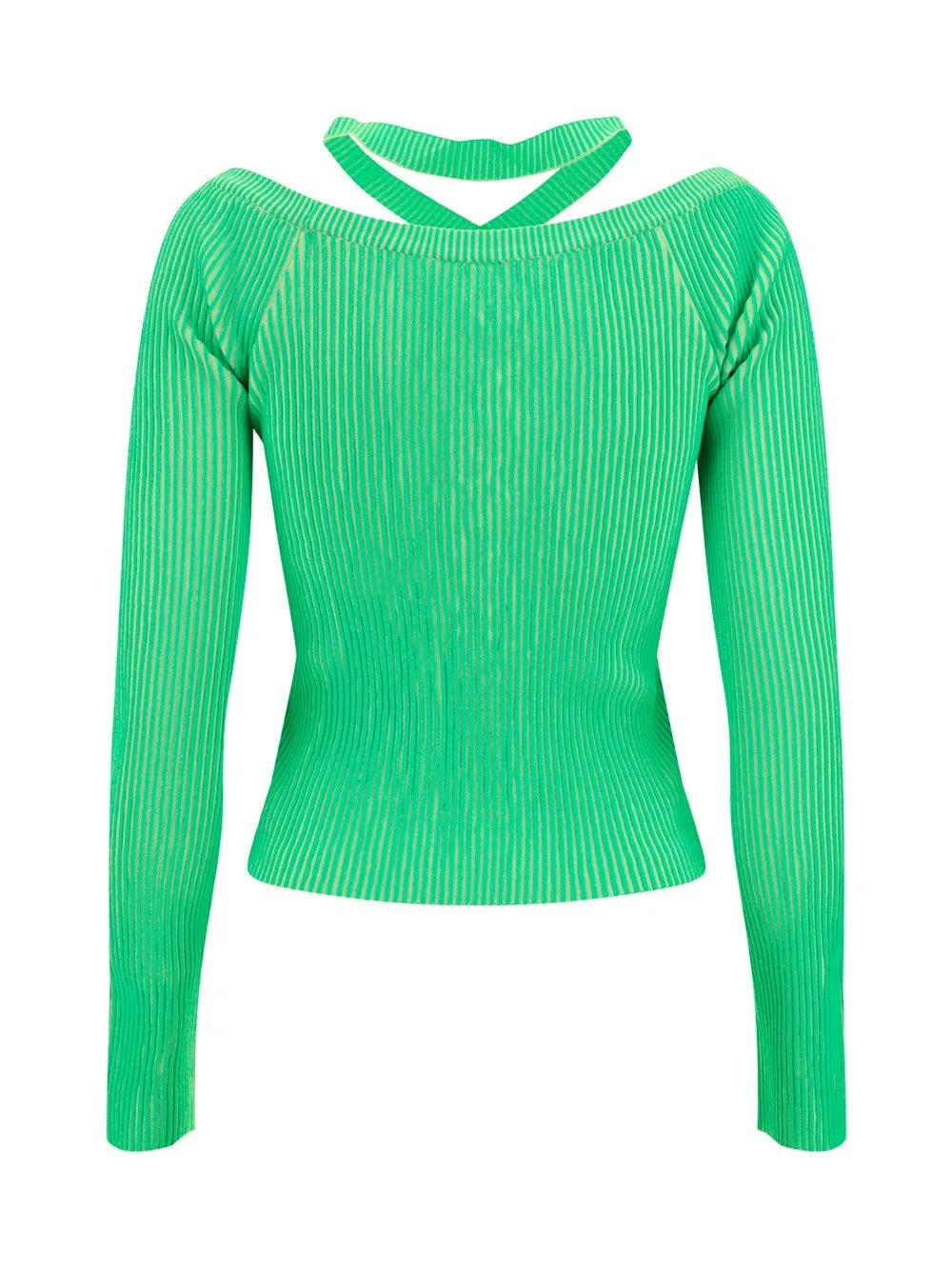 Andersson Bell Ribbed Lace-Up Fastened Halterneck Cardigan